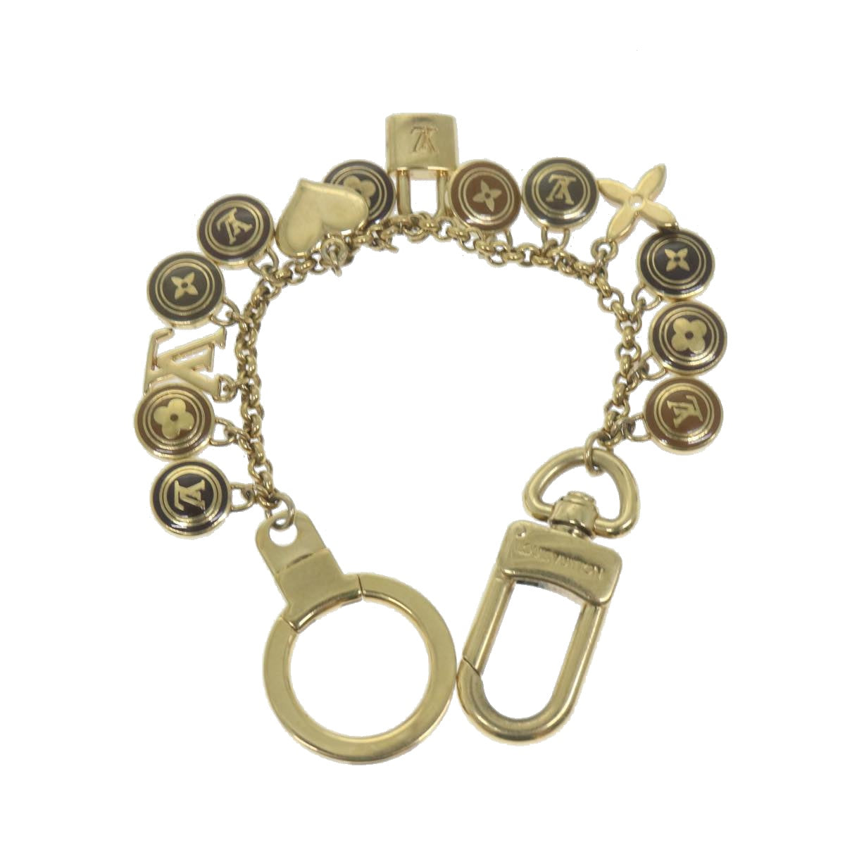 LOUIS VUITTON Monogram Porte Cles Chainne Pastilles Charm Gold M65380 64290