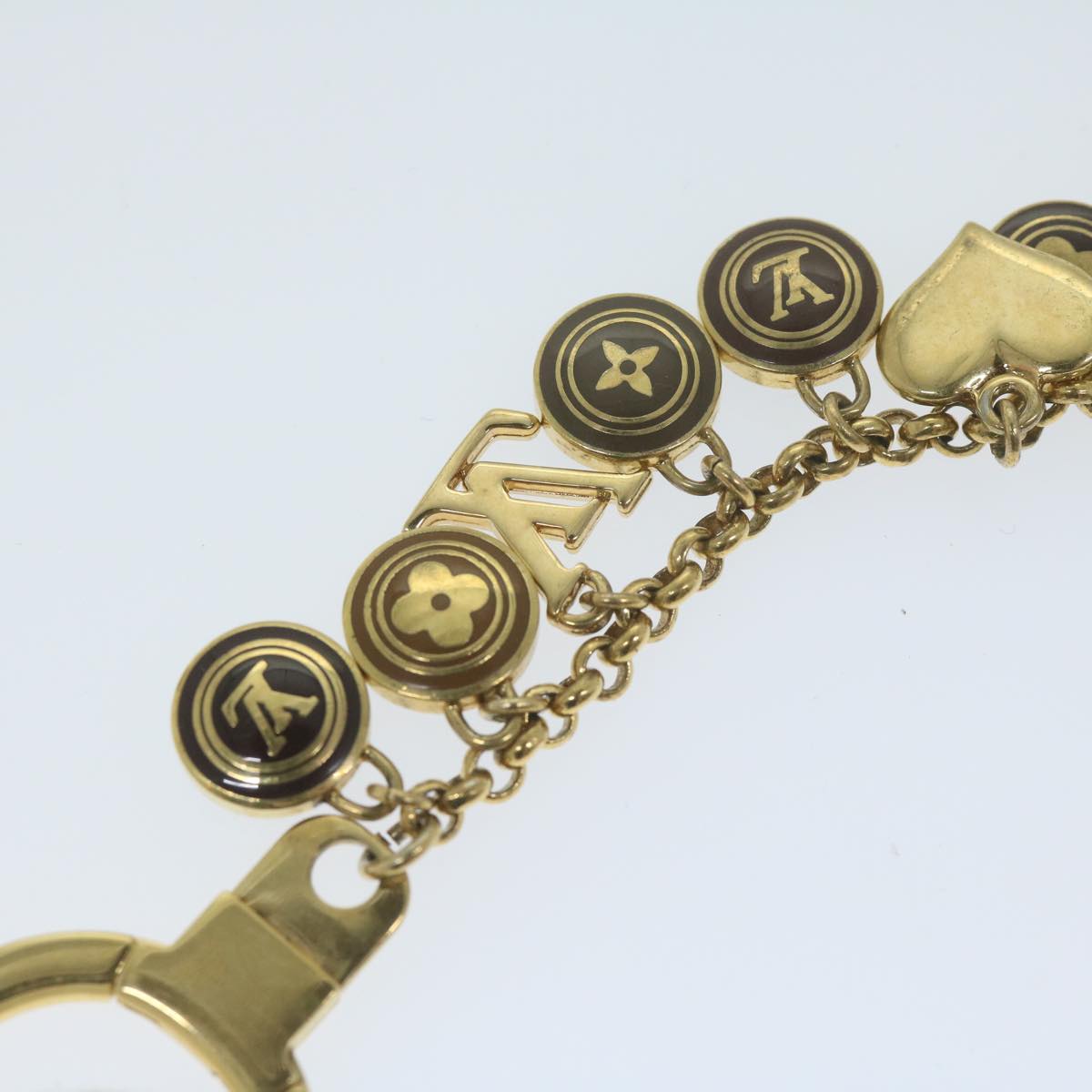 LOUIS VUITTON Monogram Porte Cles Chainne Pastilles Charm Gold M65380 64290