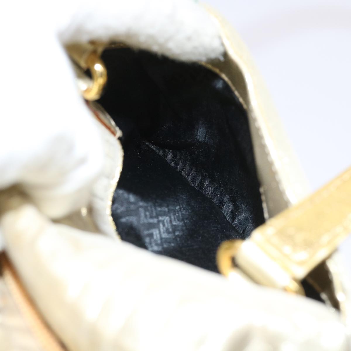 FENDI Hand Bag Nylon 2way Gold 64326