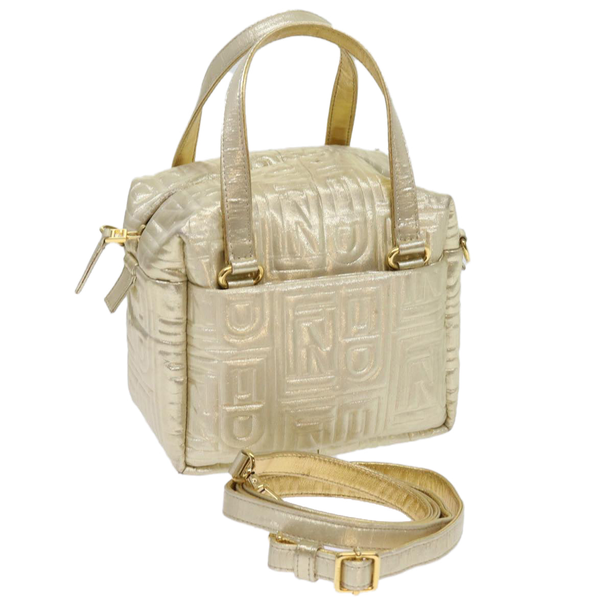 FENDI Hand Bag Nylon 2way Gold 64326