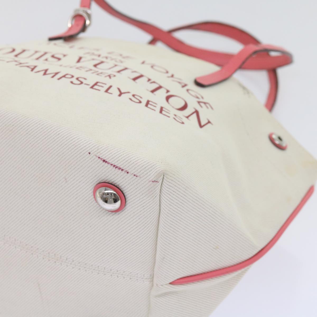 LOUIS VUITTON Cabas PM Tote Bag Canvas Beige Pink M94505 LV 64362