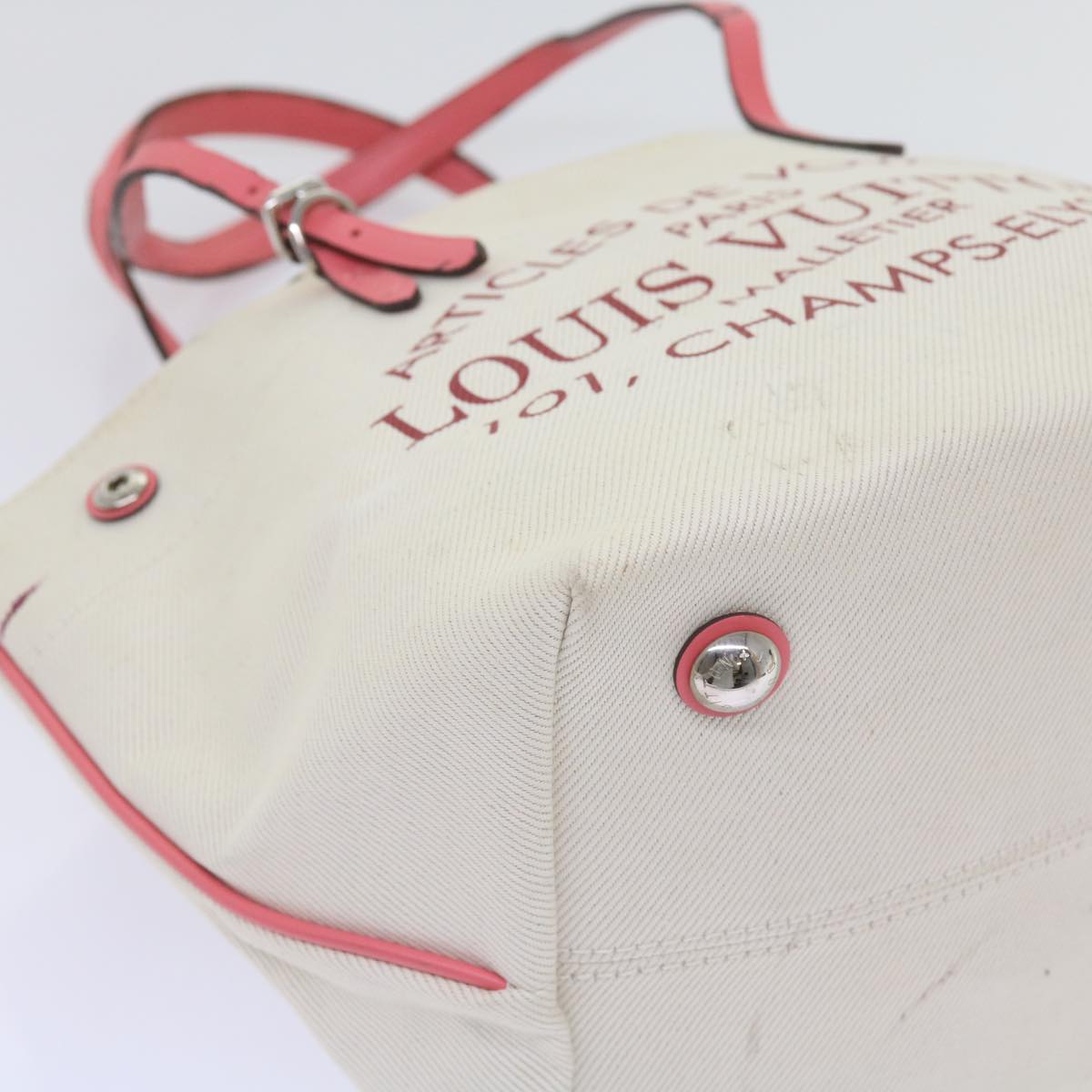 LOUIS VUITTON Cabas PM Tote Bag Canvas Beige Pink M94505 LV 64362