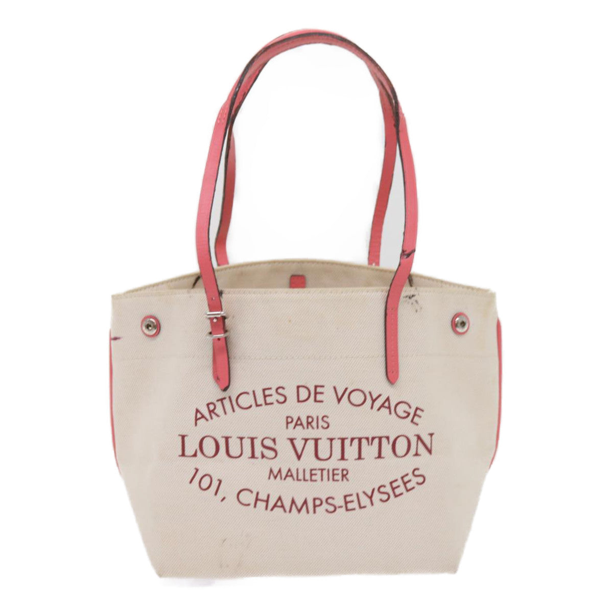 LOUIS VUITTON Cabas PM Tote Bag Canvas Beige Pink M94505 LV 64362