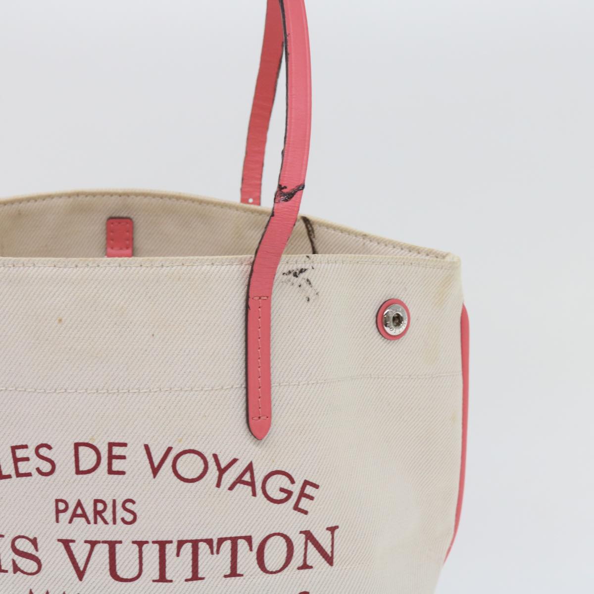 LOUIS VUITTON Cabas PM Tote Bag Canvas Beige Pink M94505 LV 64362