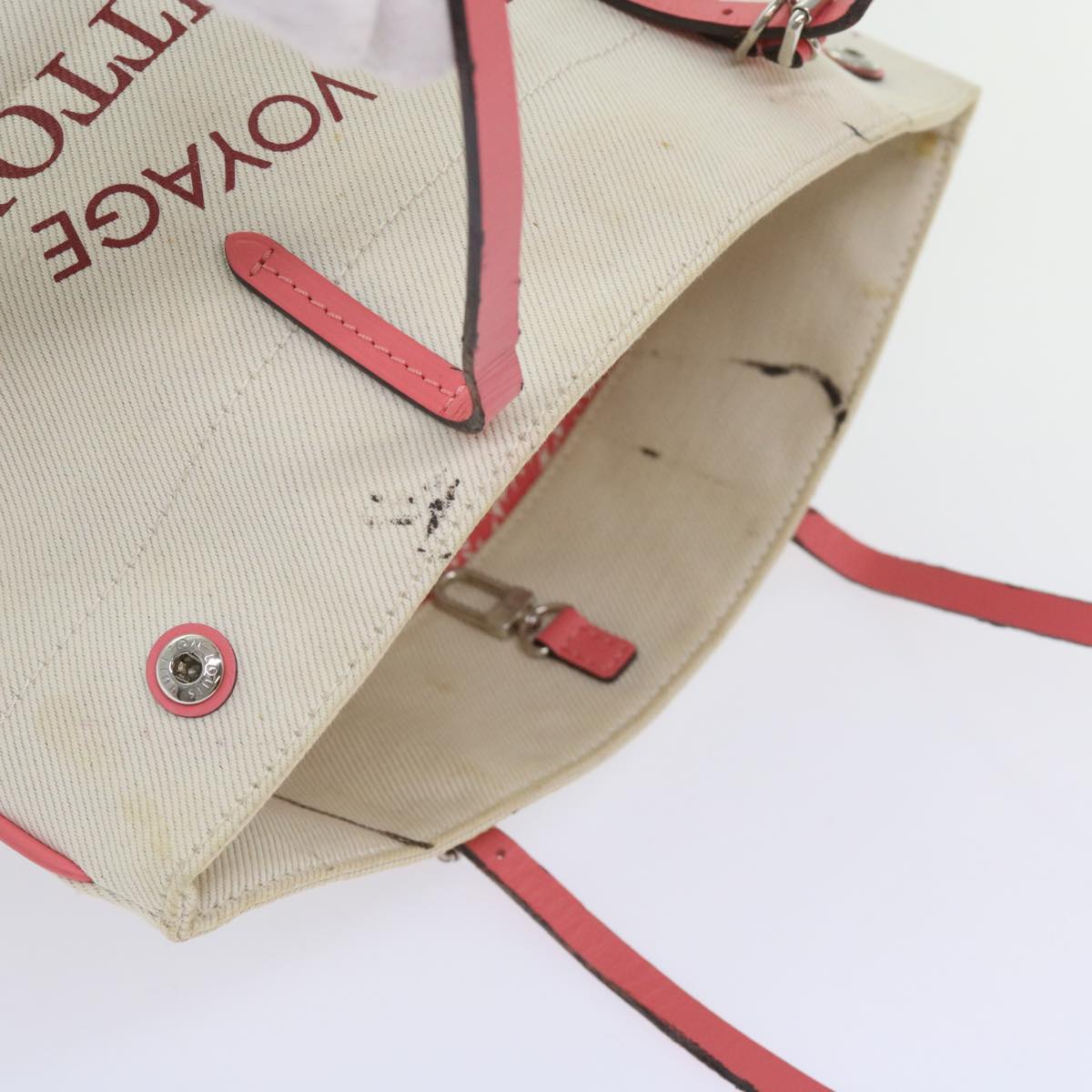 LOUIS VUITTON Cabas PM Tote Bag Canvas Beige Pink M94505 LV 64362