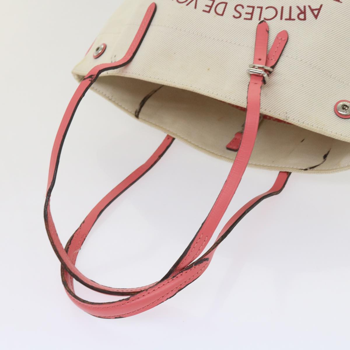 LOUIS VUITTON Cabas PM Tote Bag Canvas Beige Pink M94505 LV 64362