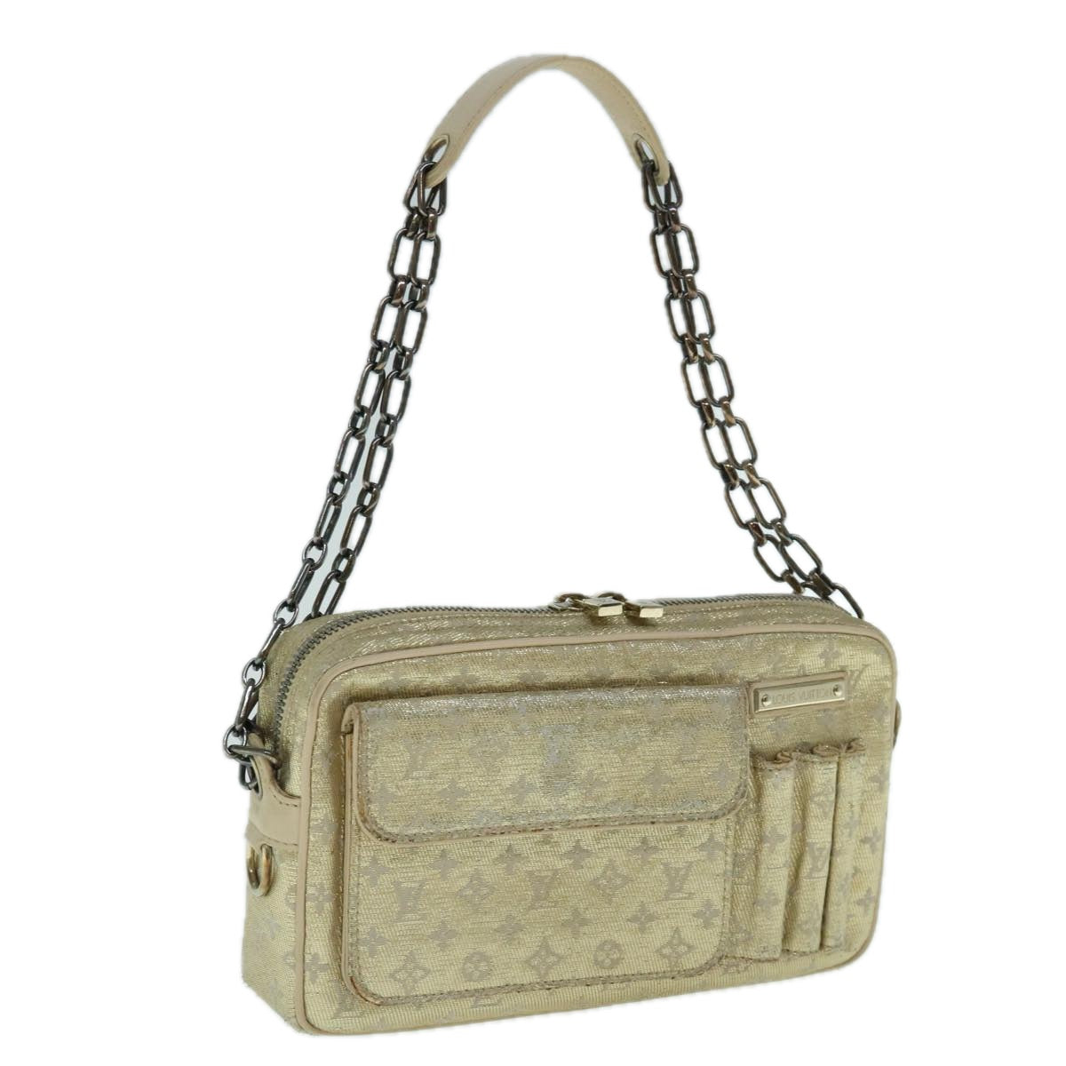LOUIS VUITTON Monogram Shine McKenna Shoulder Bag Gold M92363 LV 64385