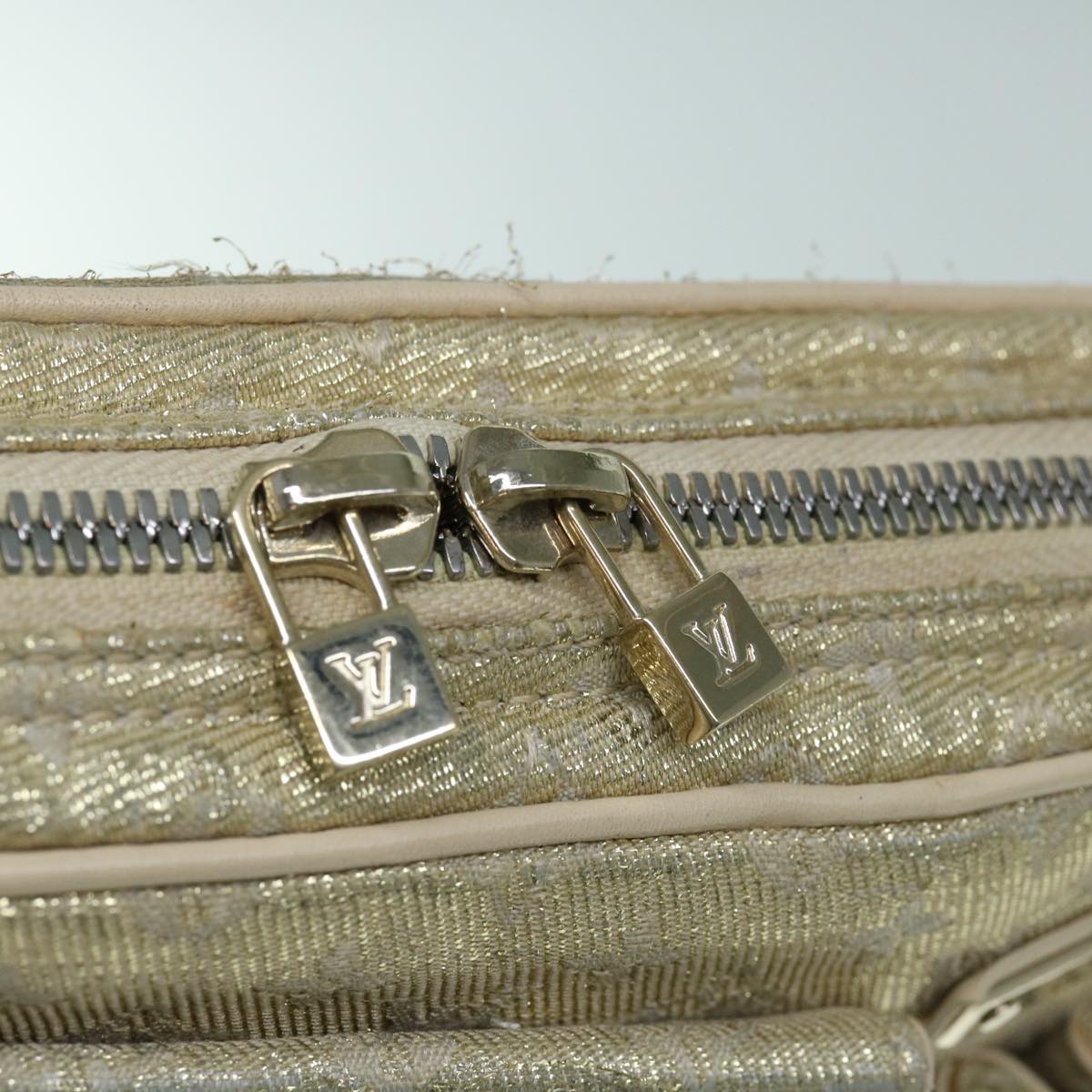 LOUIS VUITTON Monogram Shine McKenna Shoulder Bag Gold M92363 LV 64385