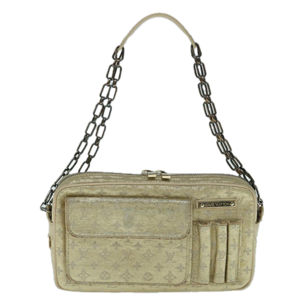 LOUIS VUITTON Monogram Shine McKenna Shoulder Bag Gold M92363 LV 64385