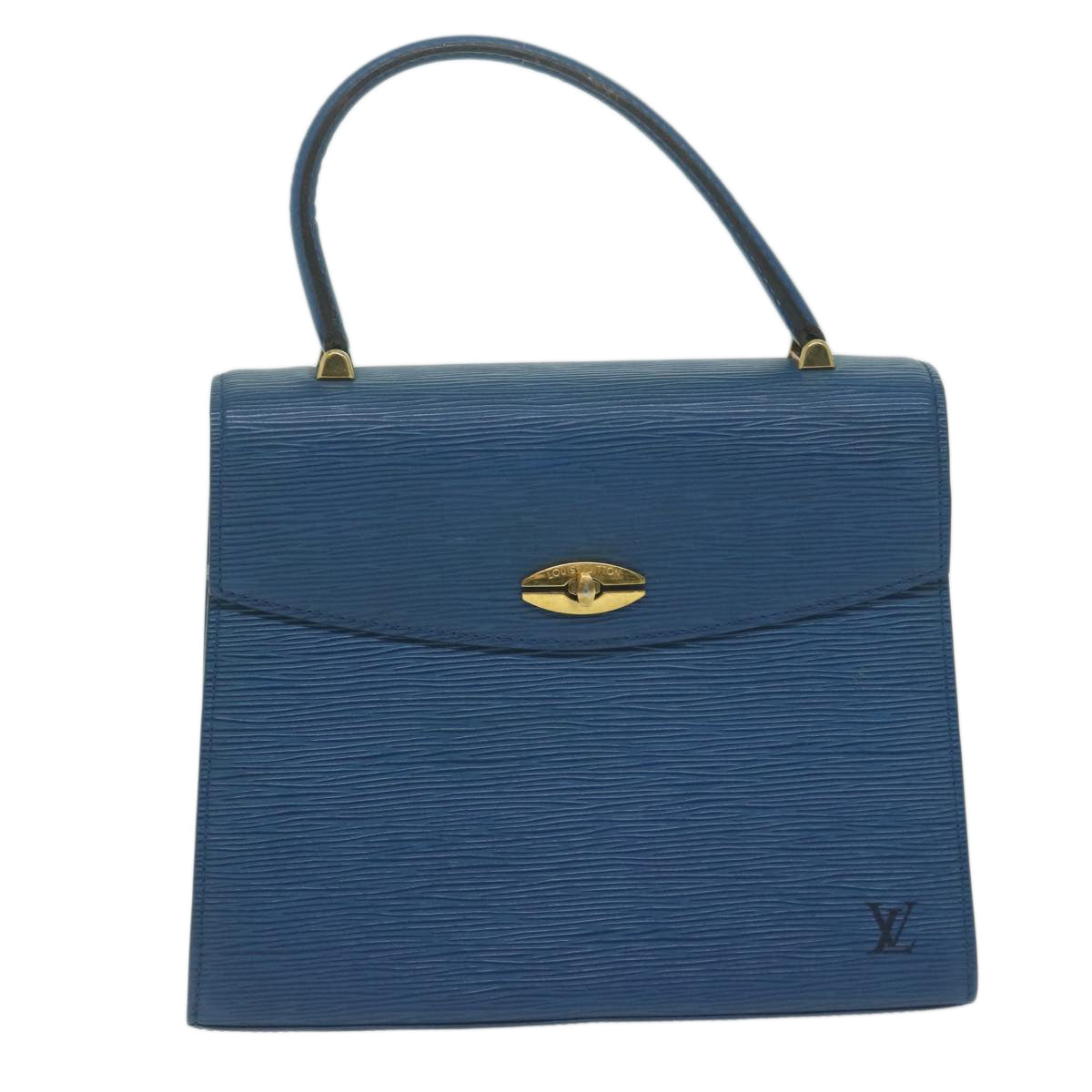 LOUIS VUITTON Epi Malesherbes Hand Bag Blue M52375 LV 64398