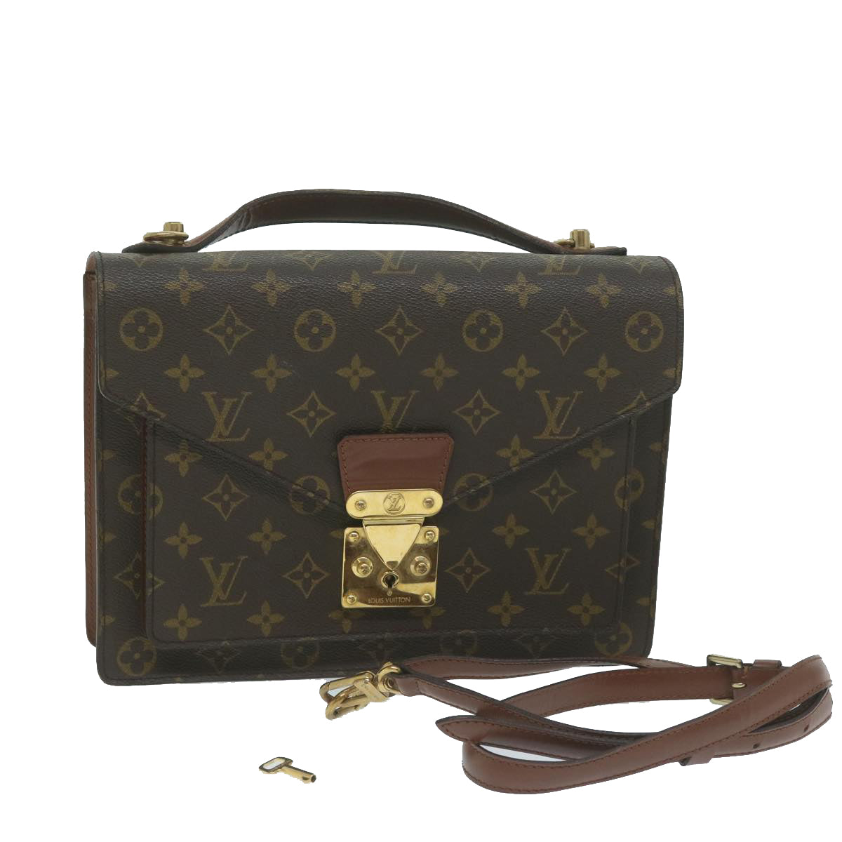 LOUIS VUITTON Monogram Monceau 28 Hand Bag 2way M51185 LV 64400