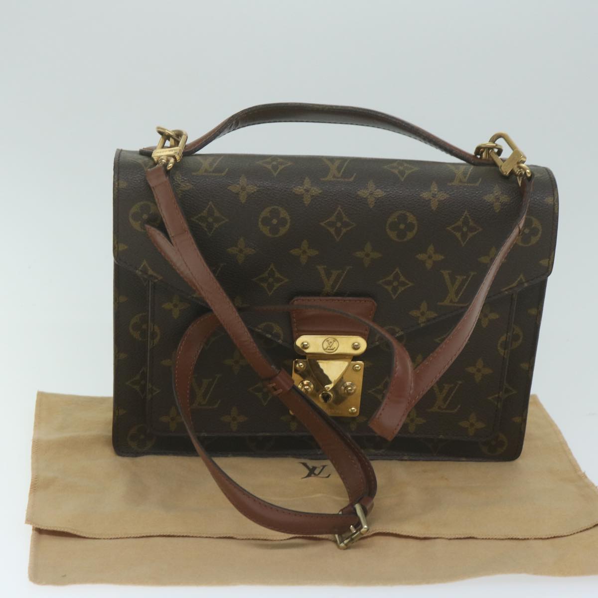 LOUIS VUITTON Monogram Monceau 28 Hand Bag 2way M51185 LV 64400
