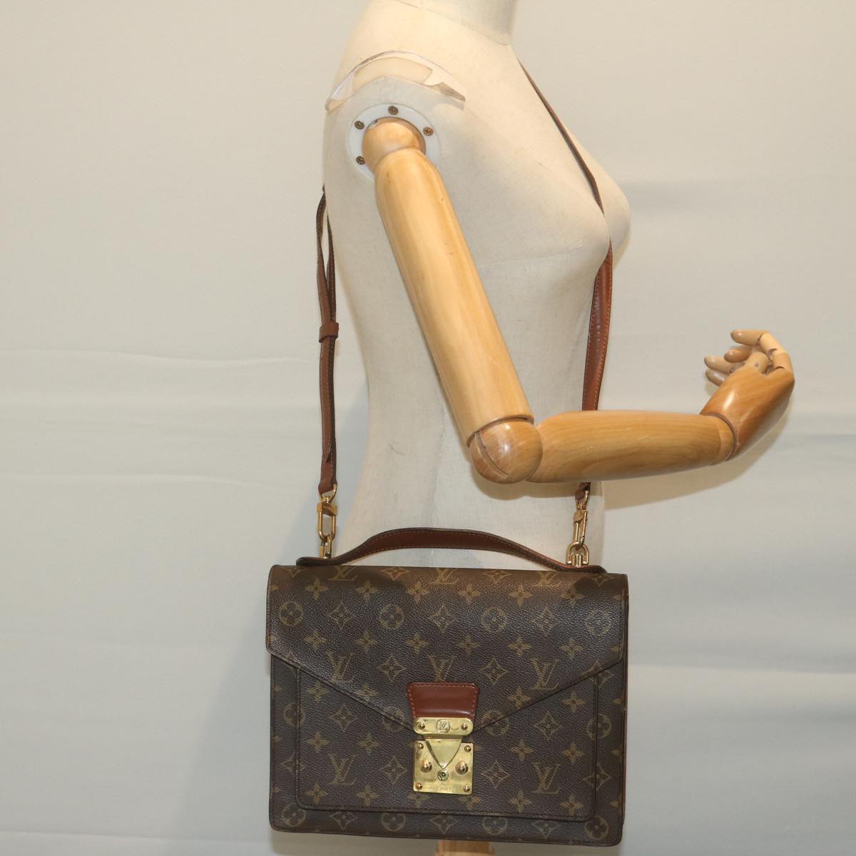 LOUIS VUITTON Monogram Monceau 28 Hand Bag 2way M51185 LV 64400