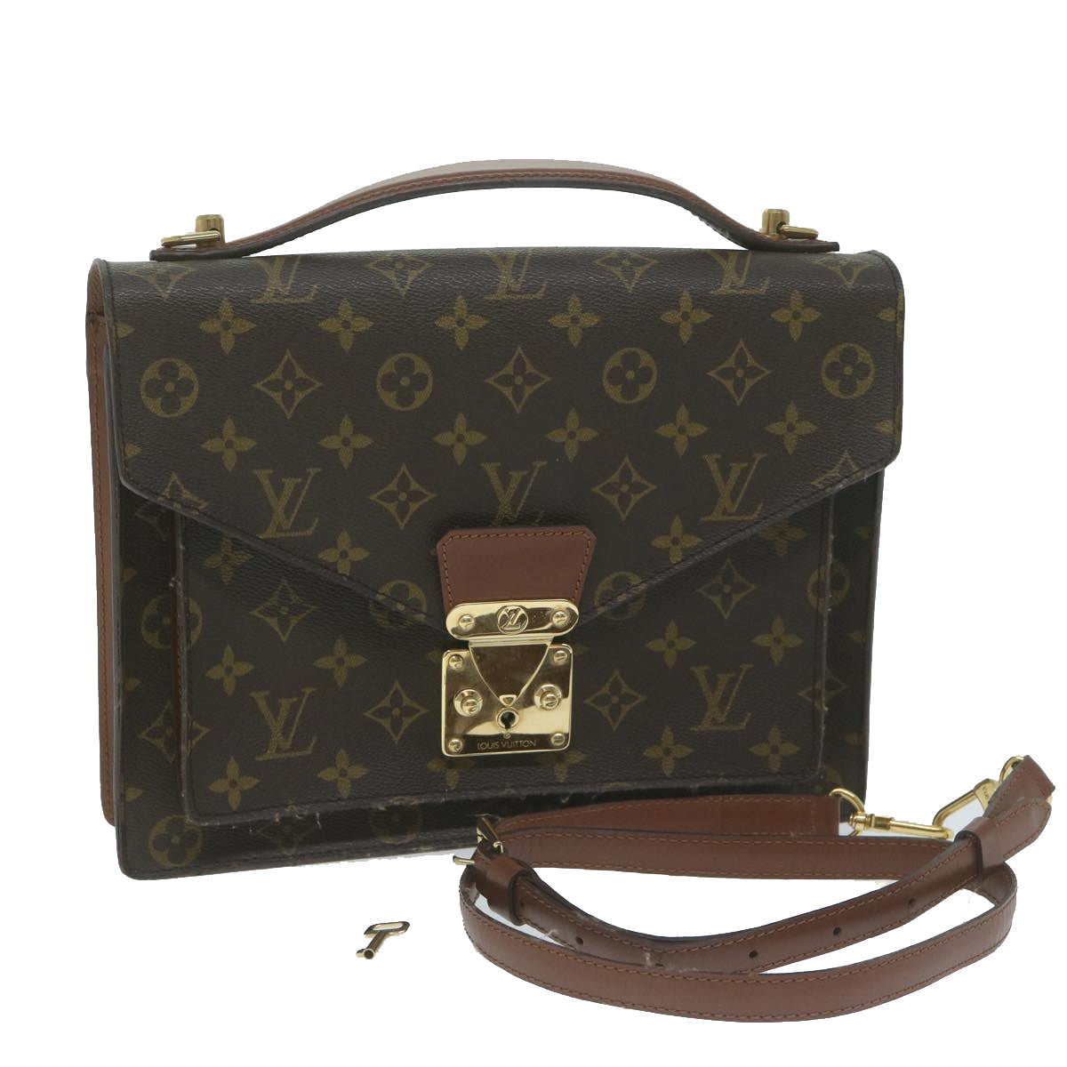 LOUIS VUITTON Monogram Monceau 28 Hand Bag 2way M51185 LV 64402