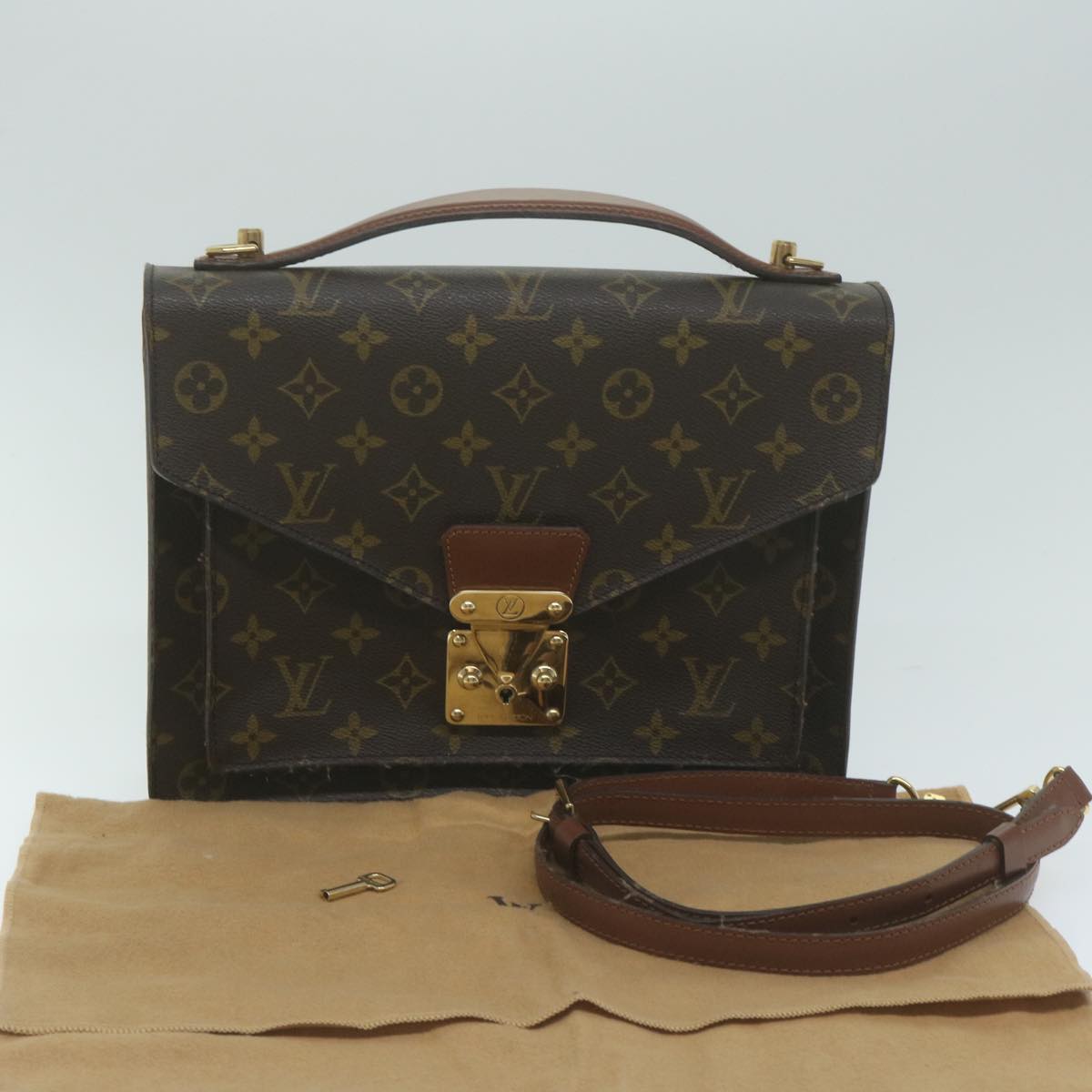 LOUIS VUITTON Monogram Monceau 28 Hand Bag 2way M51185 LV 64402