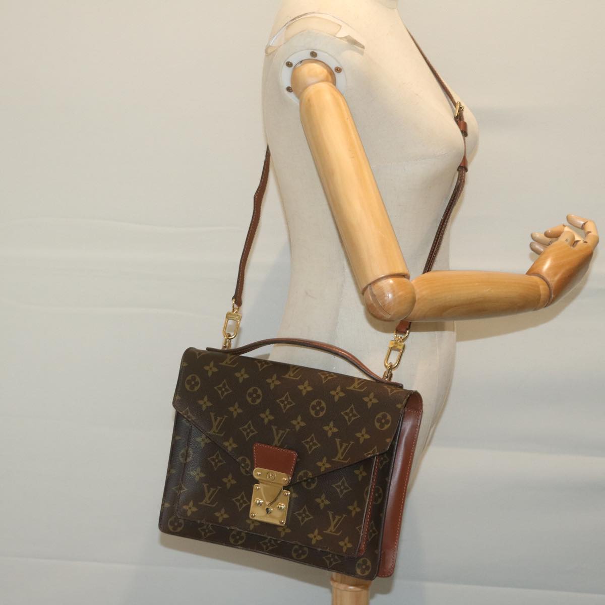 LOUIS VUITTON Monogram Monceau 28 Hand Bag 2way M51185 LV 64402
