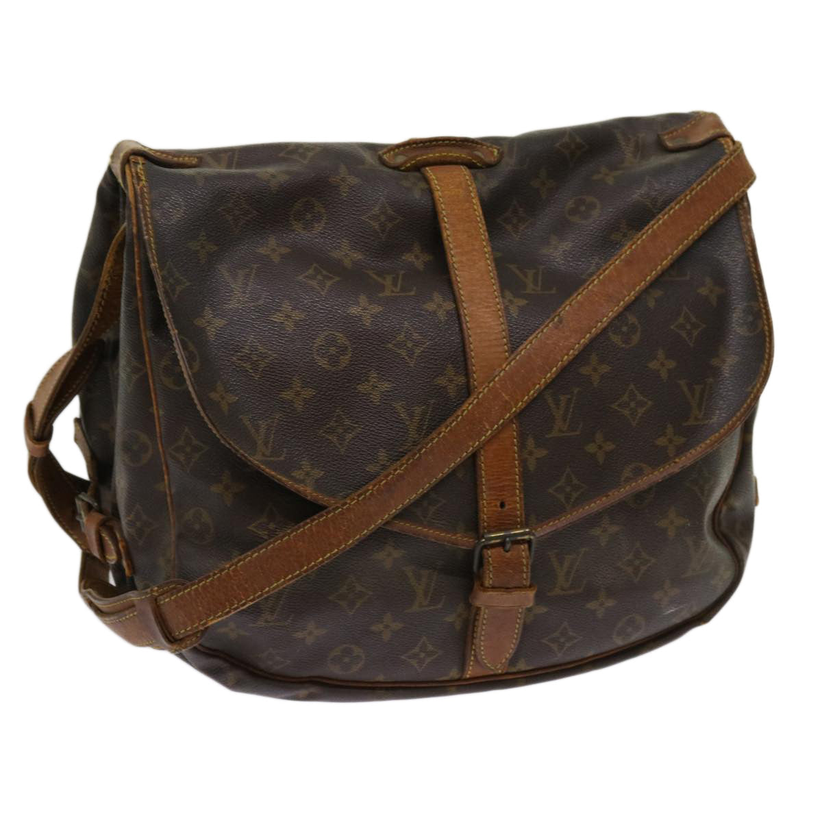LOUIS VUITTON Monogram Saumur 35 Shoulder Bag M42254 LV 64415