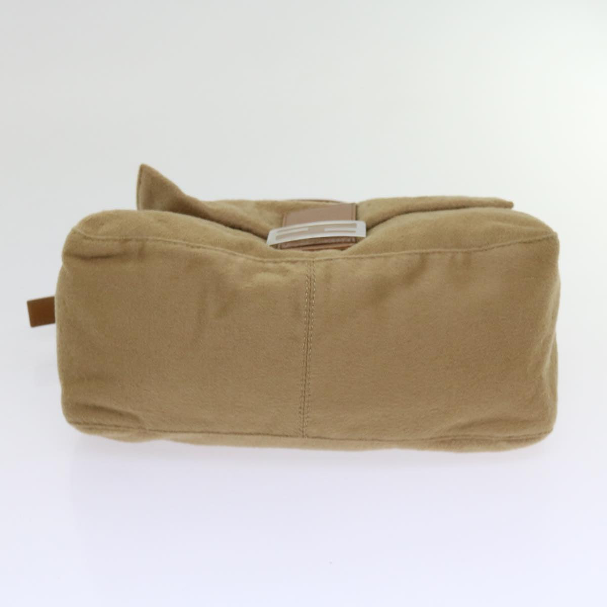 FENDI Mamma Baguette Shoulder Bag Wool Beige 64454