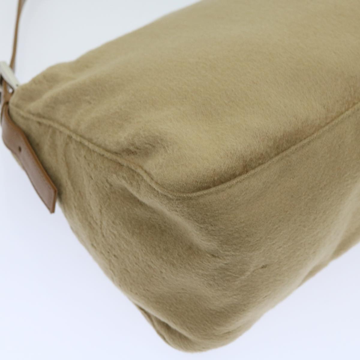FENDI Mamma Baguette Shoulder Bag Wool Beige 64454