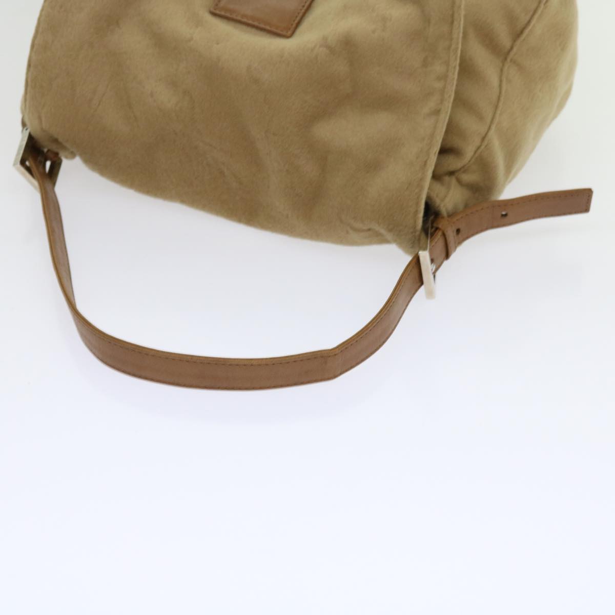 FENDI Mamma Baguette Shoulder Bag Wool Beige 64454