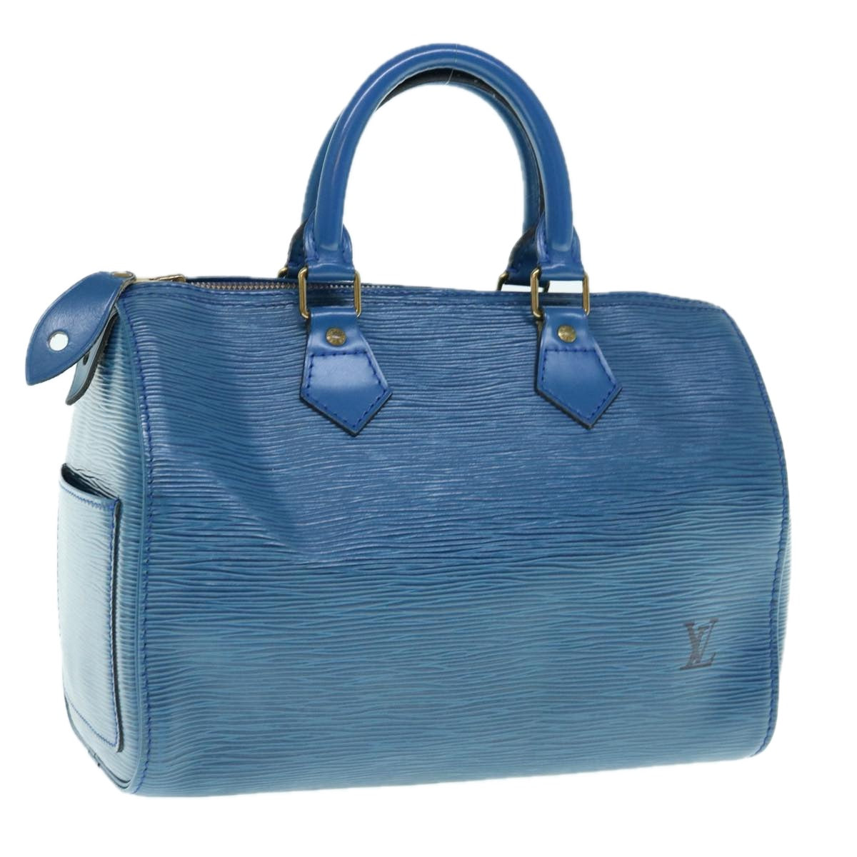 LOUIS VUITTON Epi Speedy 25 Hand Bag Toledo Blue M43015 LV 64466