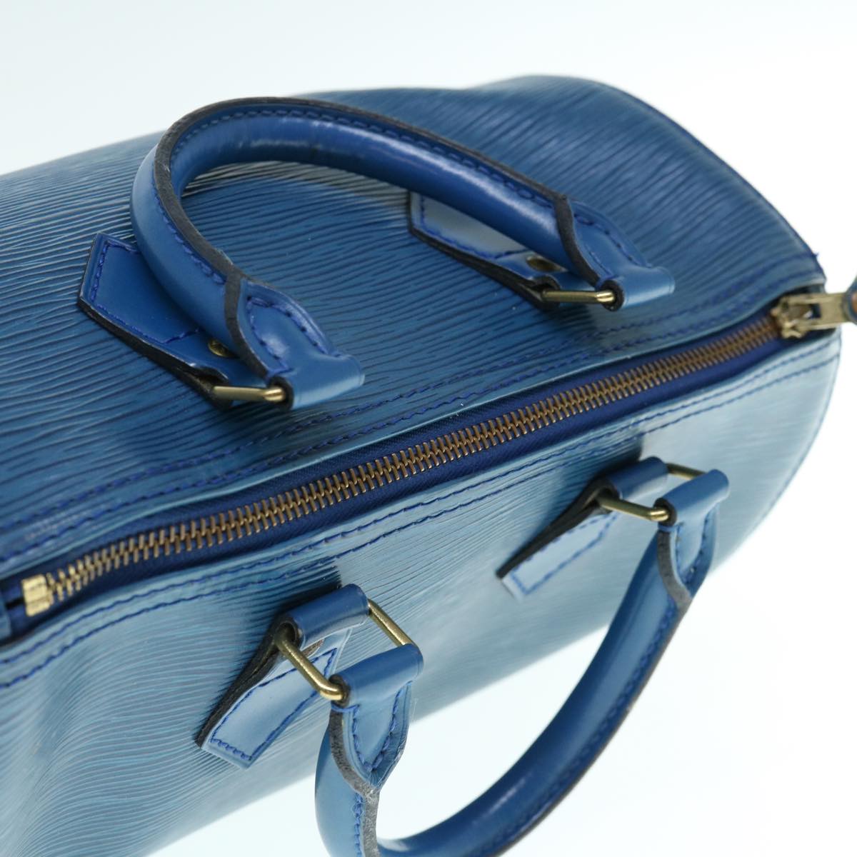 LOUIS VUITTON Epi Speedy 25 Hand Bag Toledo Blue M43015 LV 64466