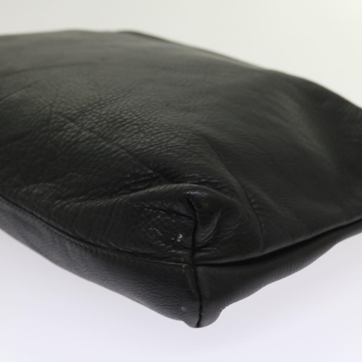 FENDI Pouch Leather Black 64473