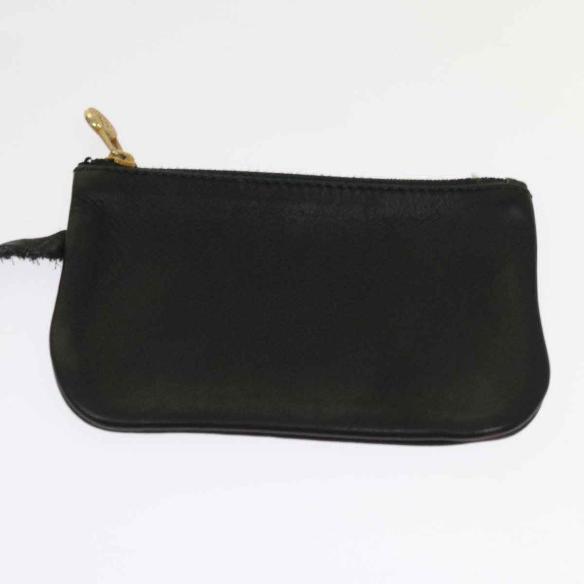 FENDI Pouch Leather Black 64473