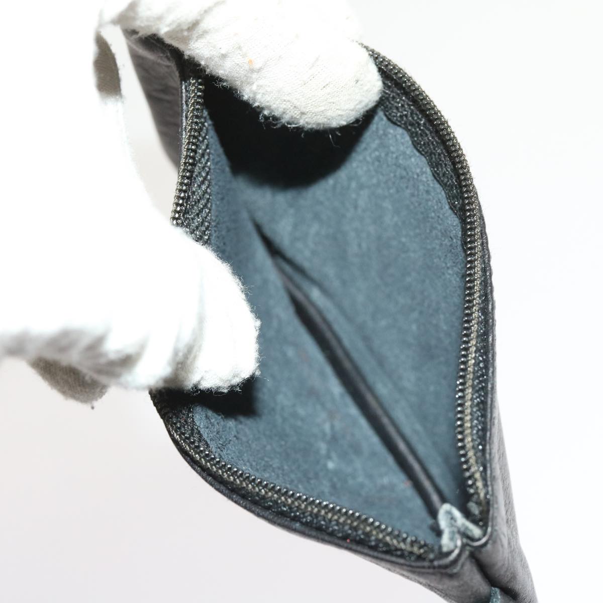 FENDI Pouch Leather Black 64473