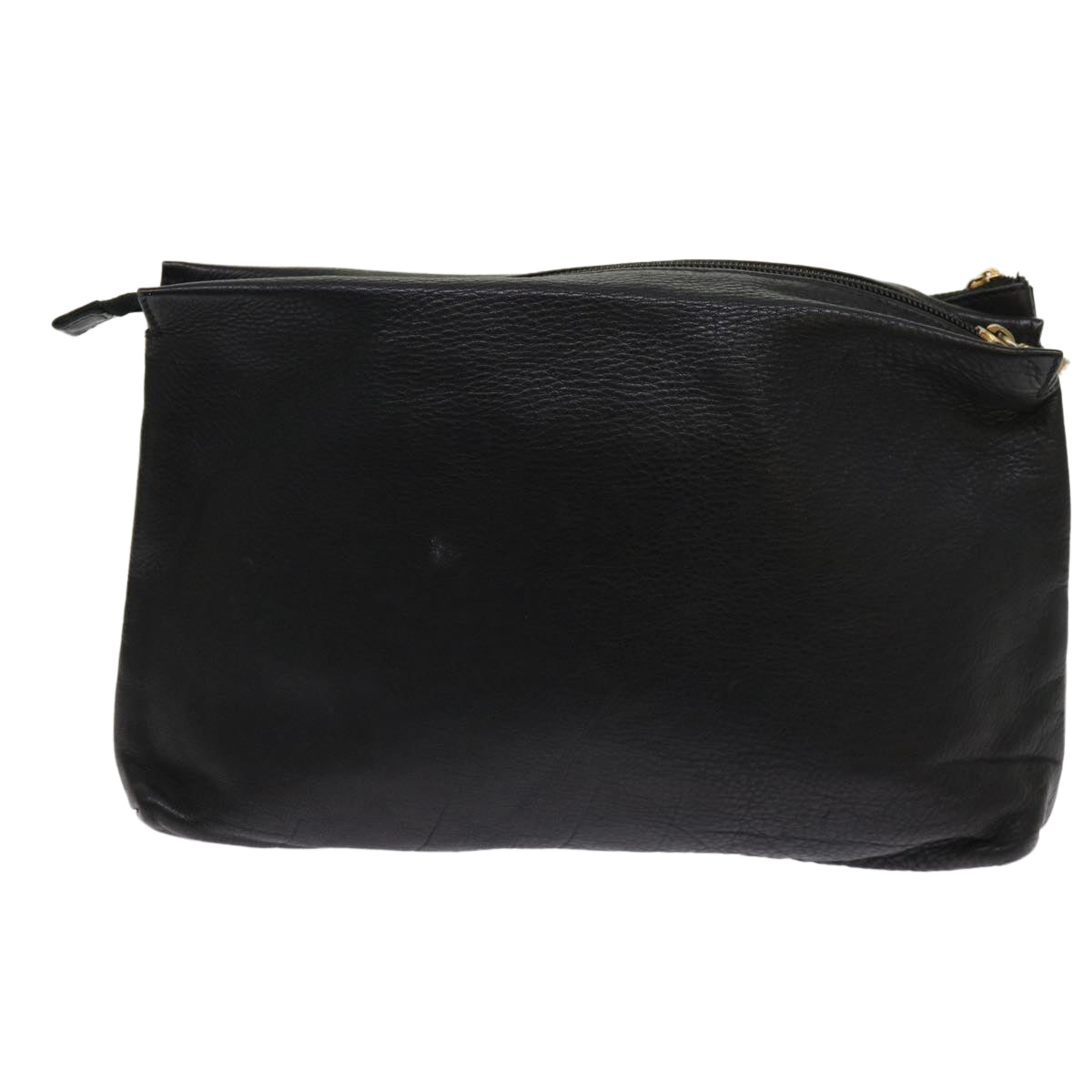 FENDI Pouch Leather Black 64473