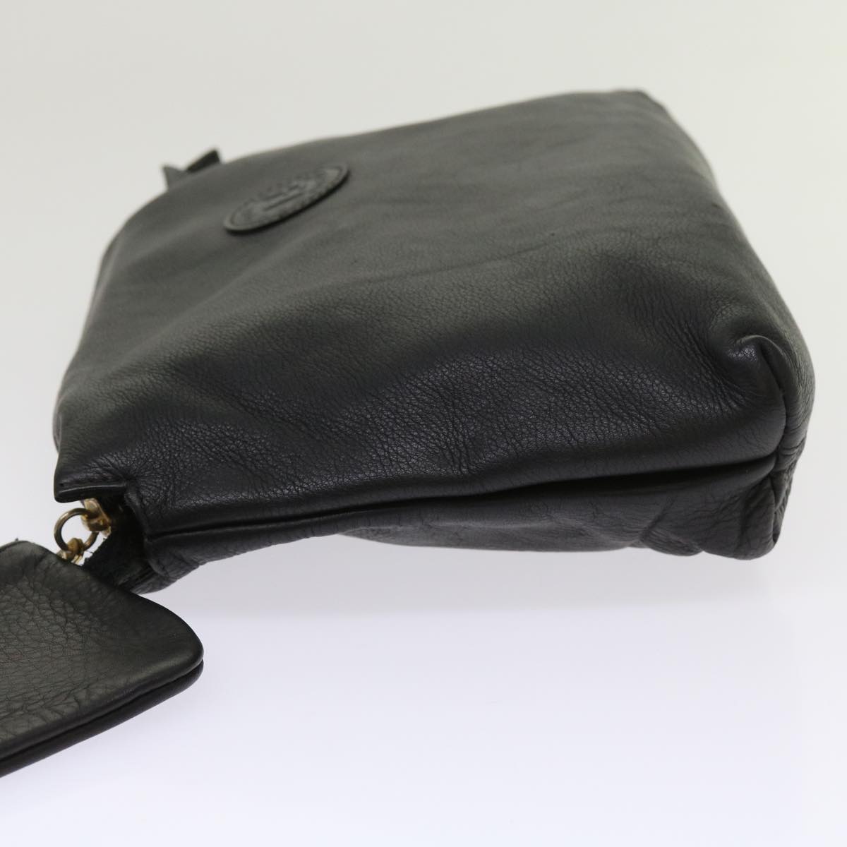 FENDI Pouch Leather Black 64473
