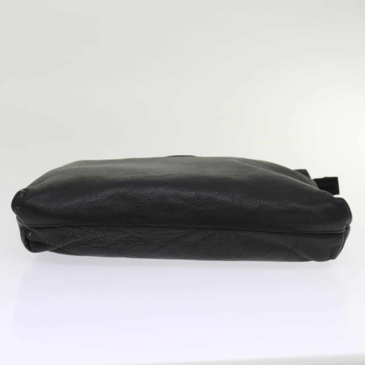 FENDI Pouch Leather Black 64473