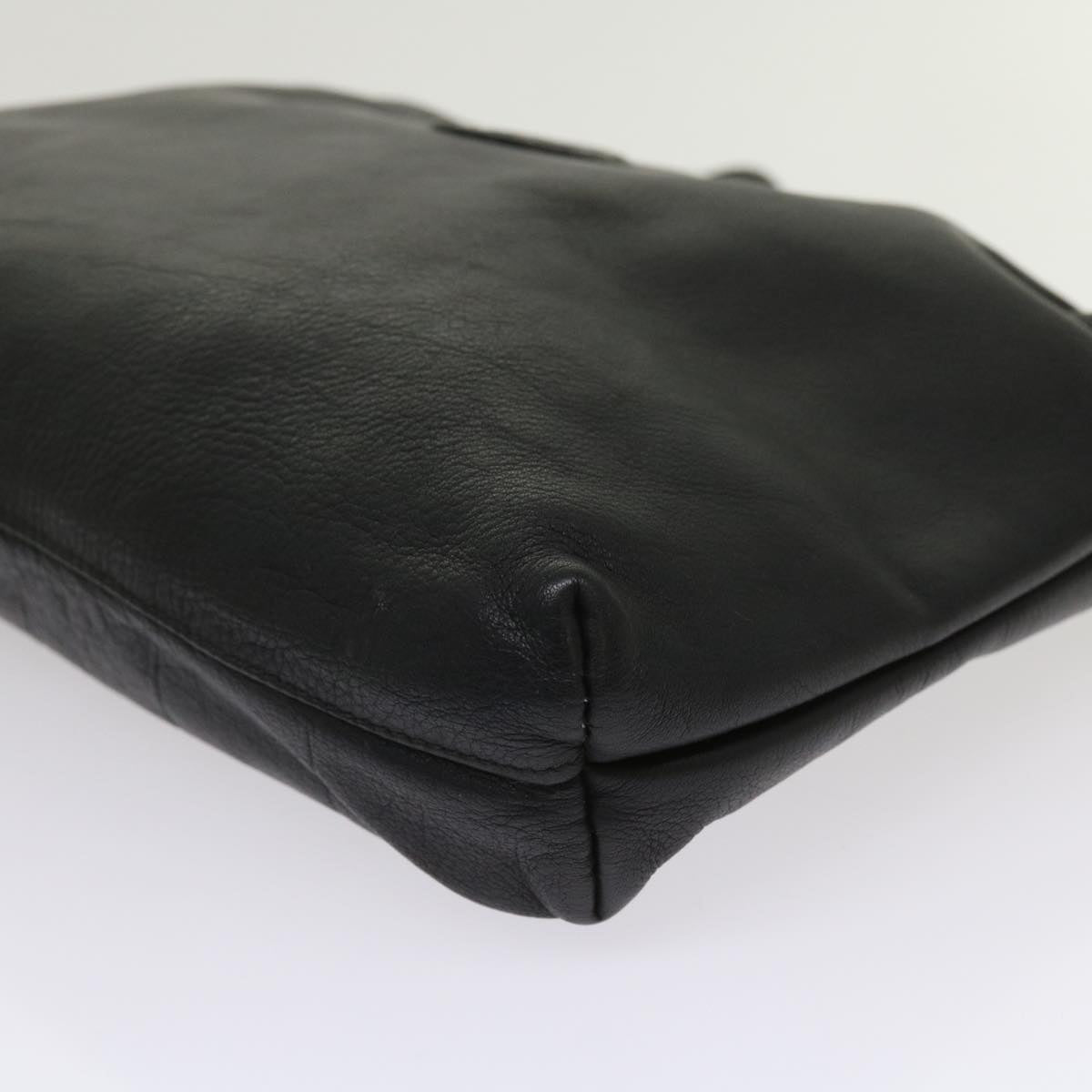 FENDI Pouch Leather Black 64473
