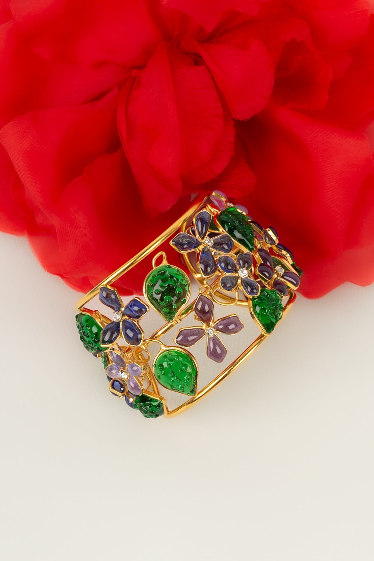 Bracelet manchette fleurs Augustine
