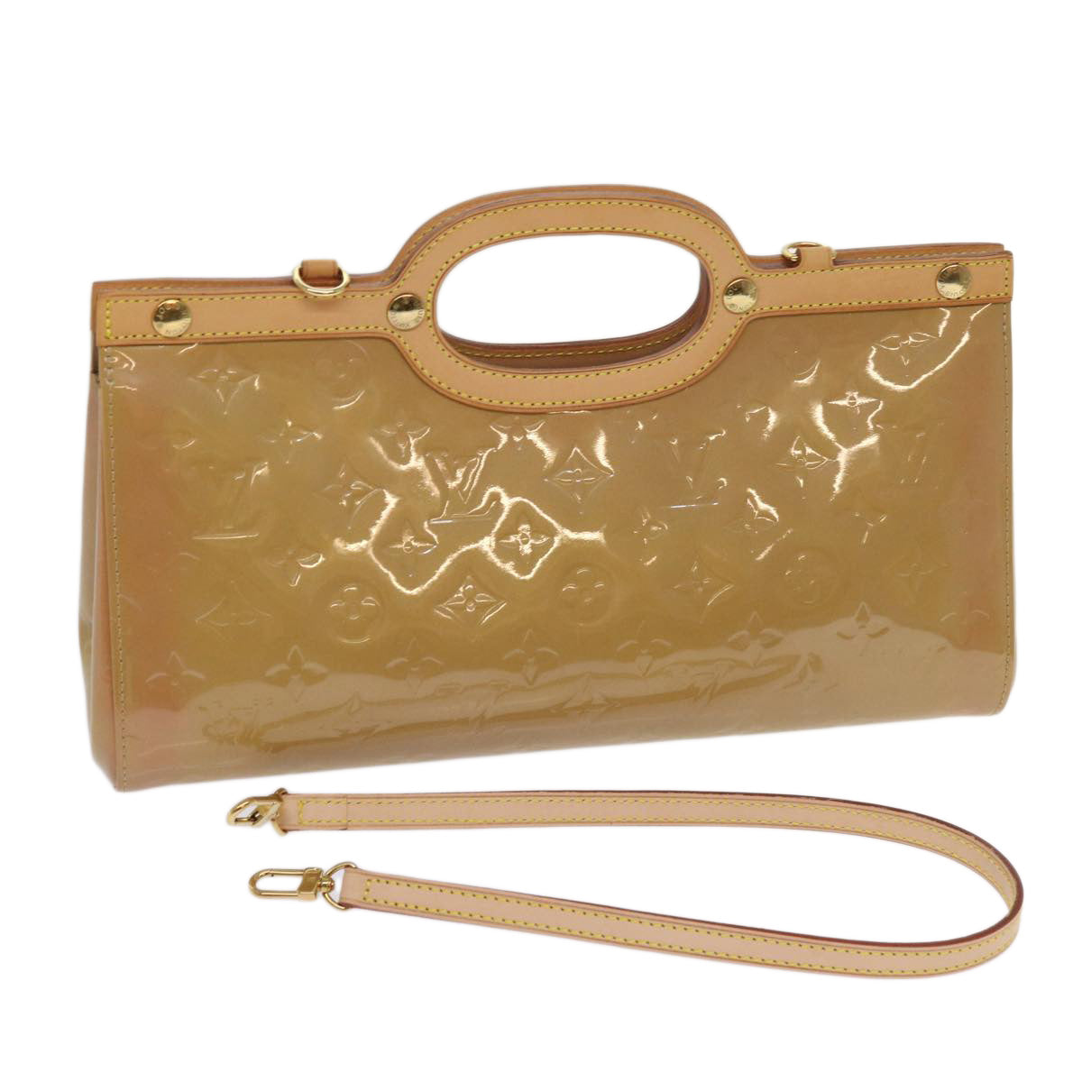 LOUIS VUITTON Monogram Vernis Roxbury Drive Hand Bag Noisette M91372 64573A