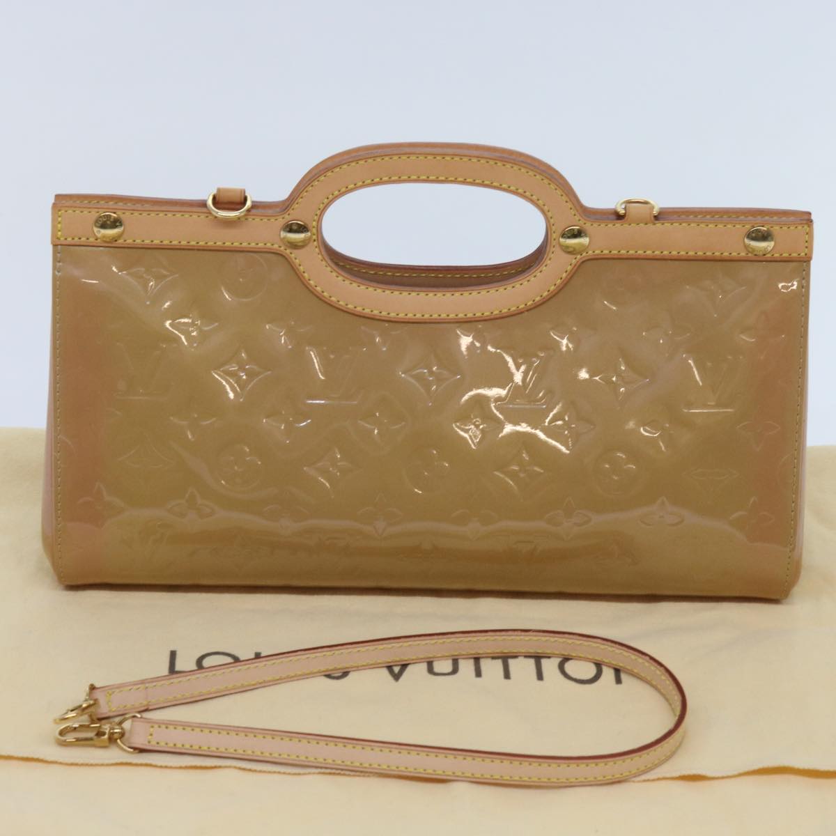 LOUIS VUITTON Monogram Vernis Roxbury Drive Hand Bag Noisette M91372 64573A
