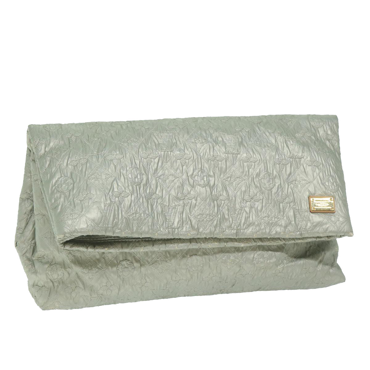 LOUIS VUITTON Monogram Lime Light Clutch PM Bag Silver M95576 LV 64575