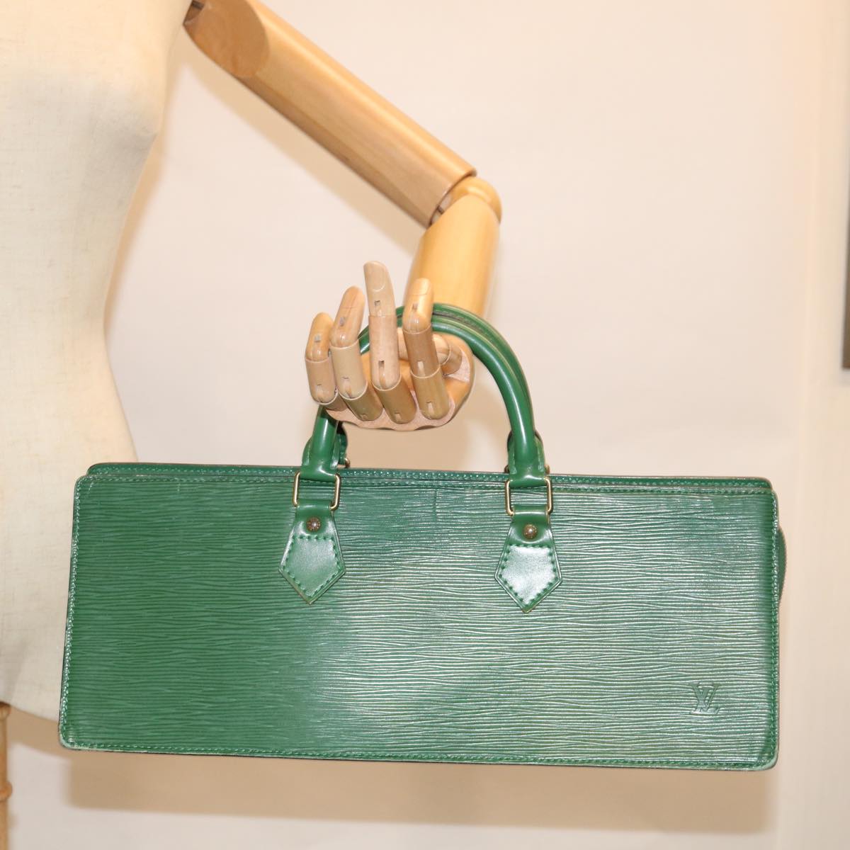 LOUIS VUITTON Epi Sac Triangle Hand Bag Green M52094 LV 64584