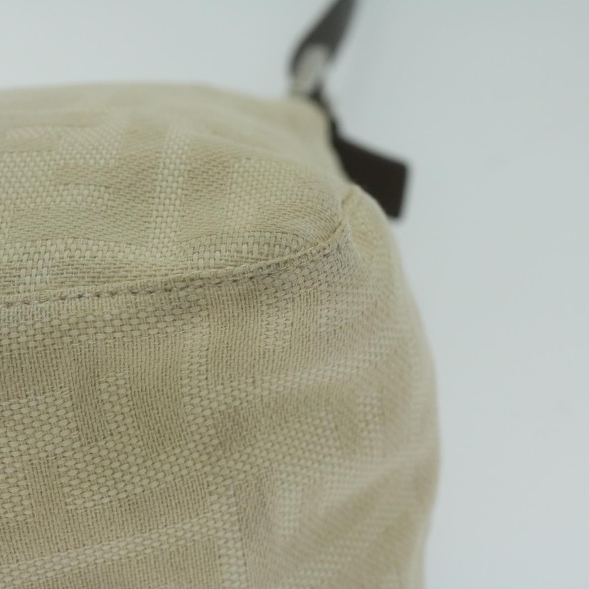 FENDI Zucca Canvas Mamma Baguette Shoulder Bag Beige 64596