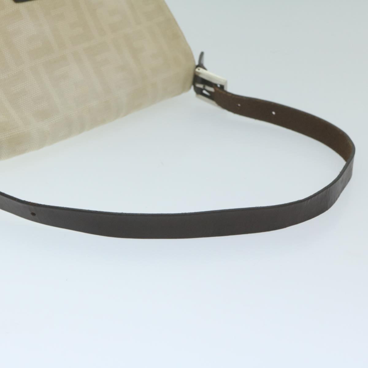 FENDI Zucca Canvas Mamma Baguette Shoulder Bag Beige 64596