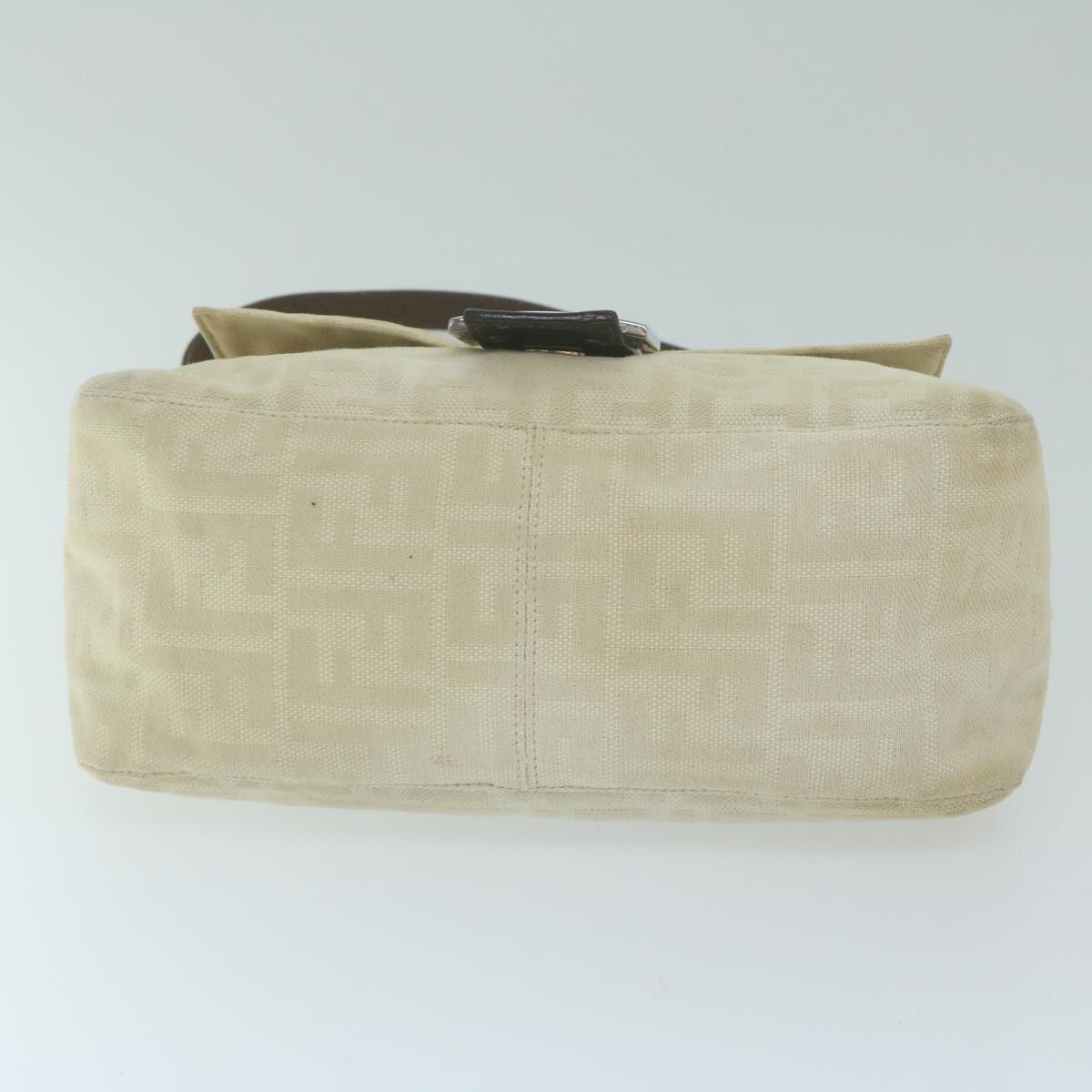 FENDI Zucca Canvas Mamma Baguette Shoulder Bag Beige 64596