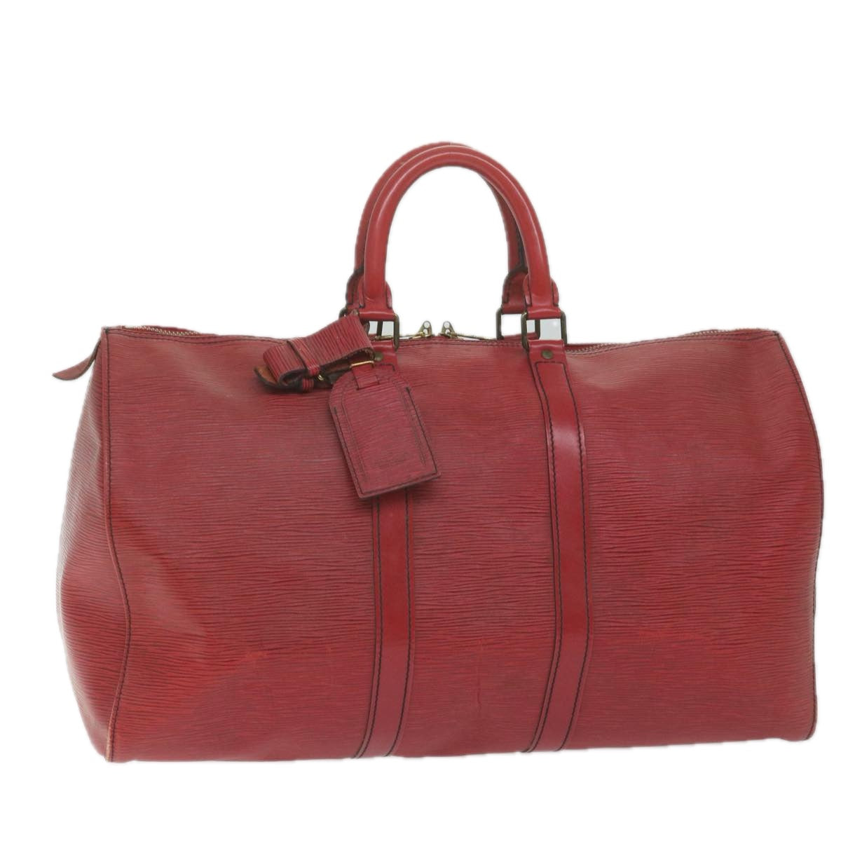 LOUIS VUITTON Epi Keepall 45 Boston Bag Red M42977 LV 64610