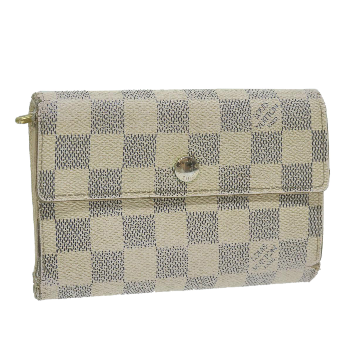 LOUIS VUITTON Damier Azur Portefeuille Alexandra Wallet N63068 LV 64617