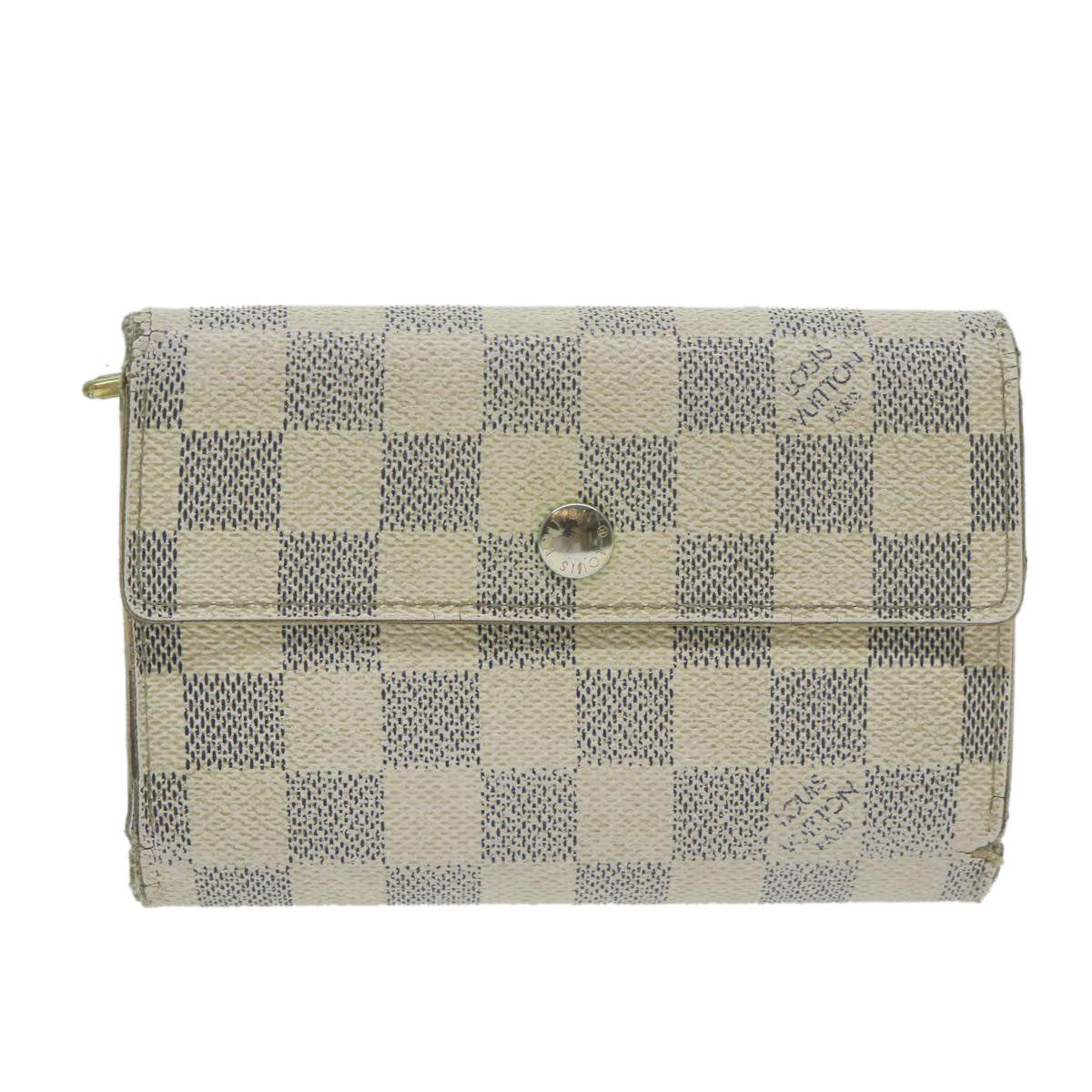 LOUIS VUITTON Damier Azur Portefeuille Alexandra Wallet N63068 LV 64617