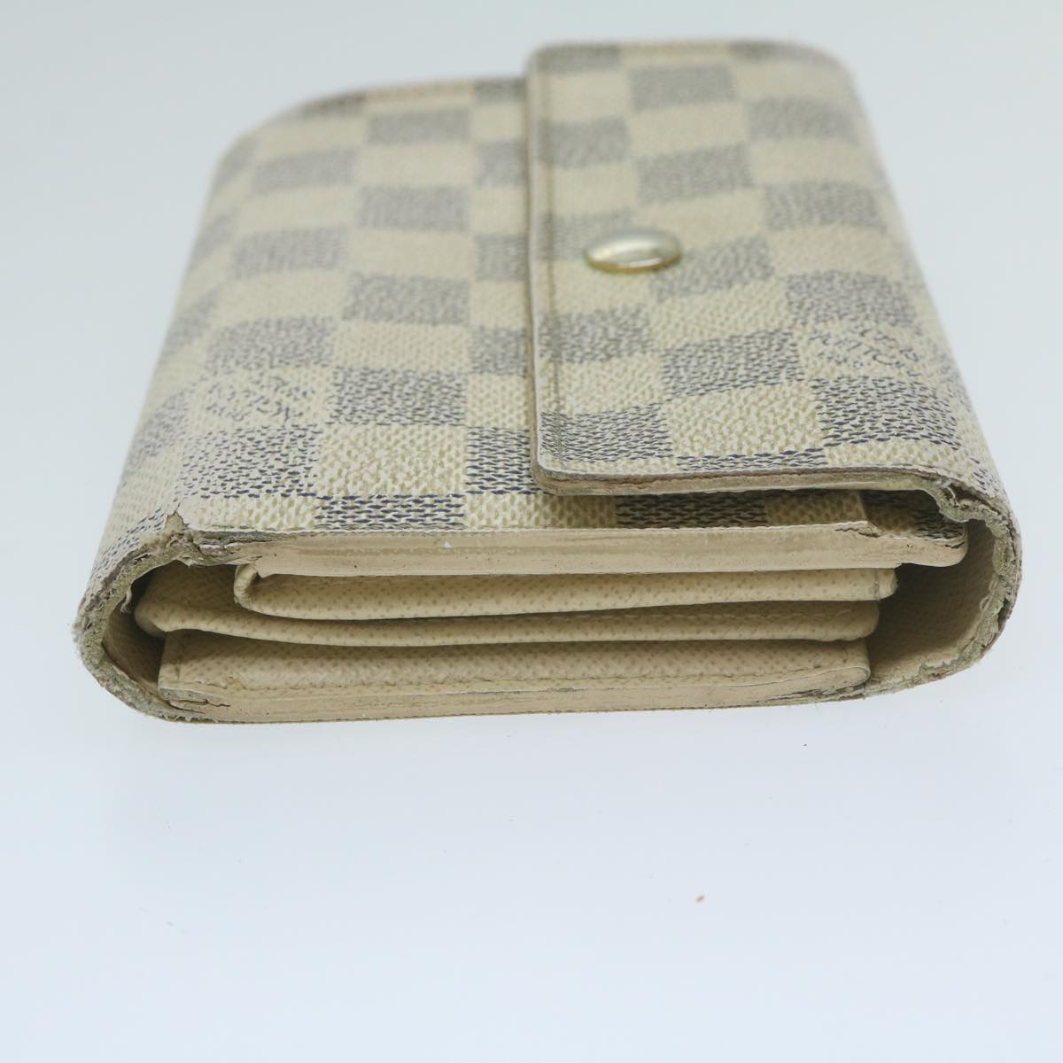 LOUIS VUITTON Damier Azur Portefeuille Alexandra Wallet N63068 LV 64617