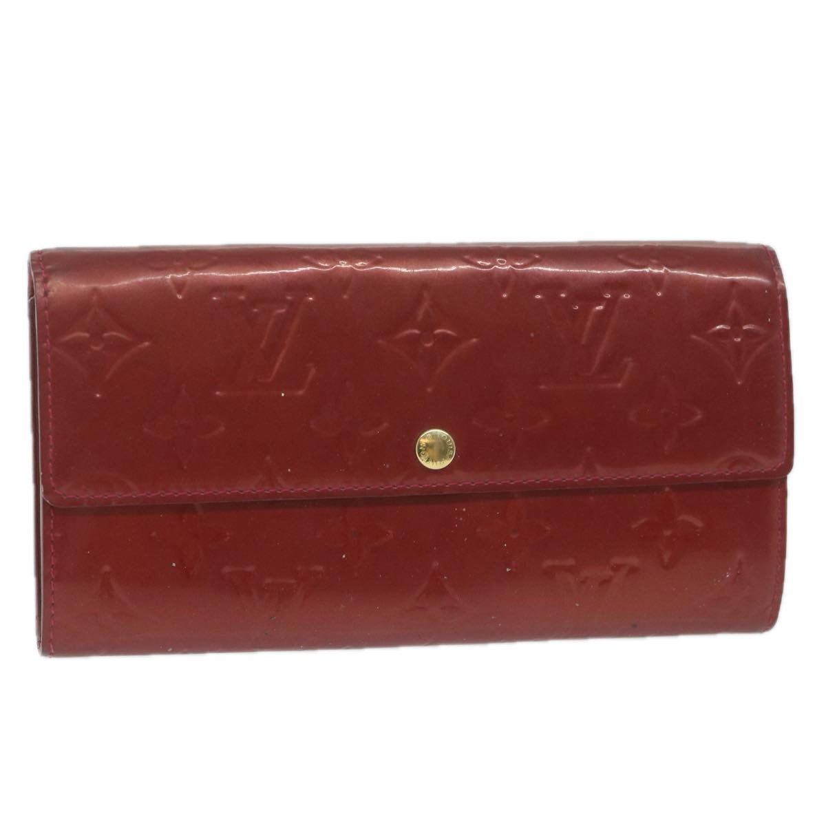 LOUIS VUITTON Vernis Portefeiulle Sarah Long Wallet Red M93530 LV 64625