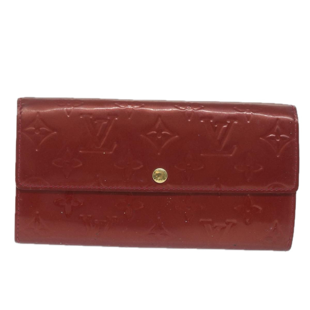 LOUIS VUITTON Vernis Portefeiulle Sarah Long Wallet Red M93530 LV 64625