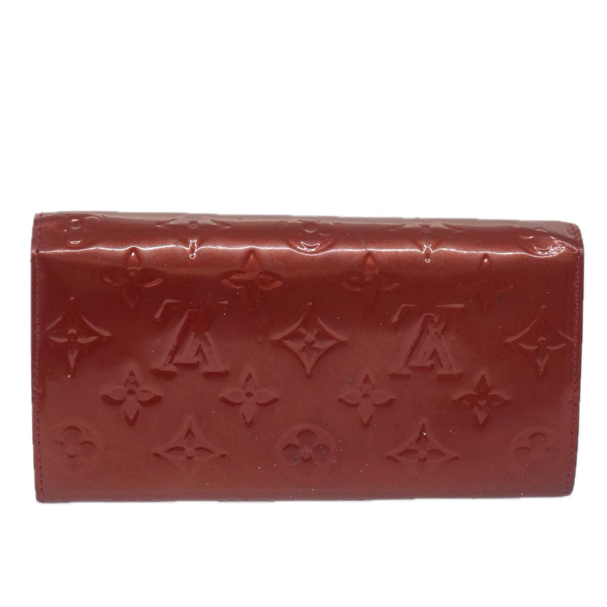 LOUIS VUITTON Vernis Portefeiulle Sarah Long Wallet Red M93530 LV 64625