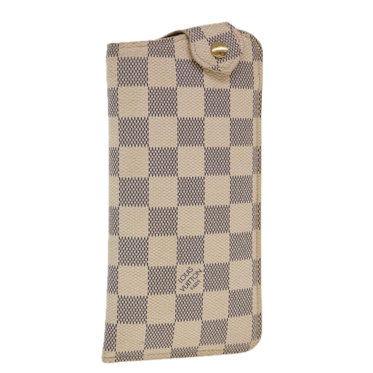 LOUIS VUITTON Damier Azur Etui Lunettes MM Glasses Case N60025 LV 64687