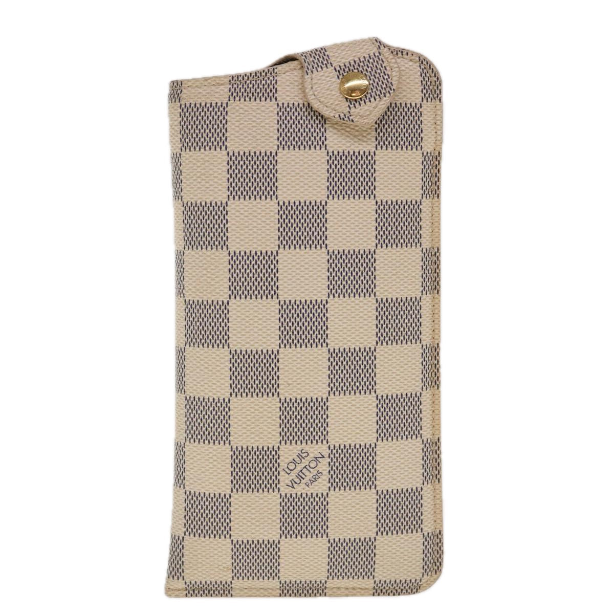 LOUIS VUITTON Damier Azur Etui Lunettes MM Glasses Case N60025 LV 64687